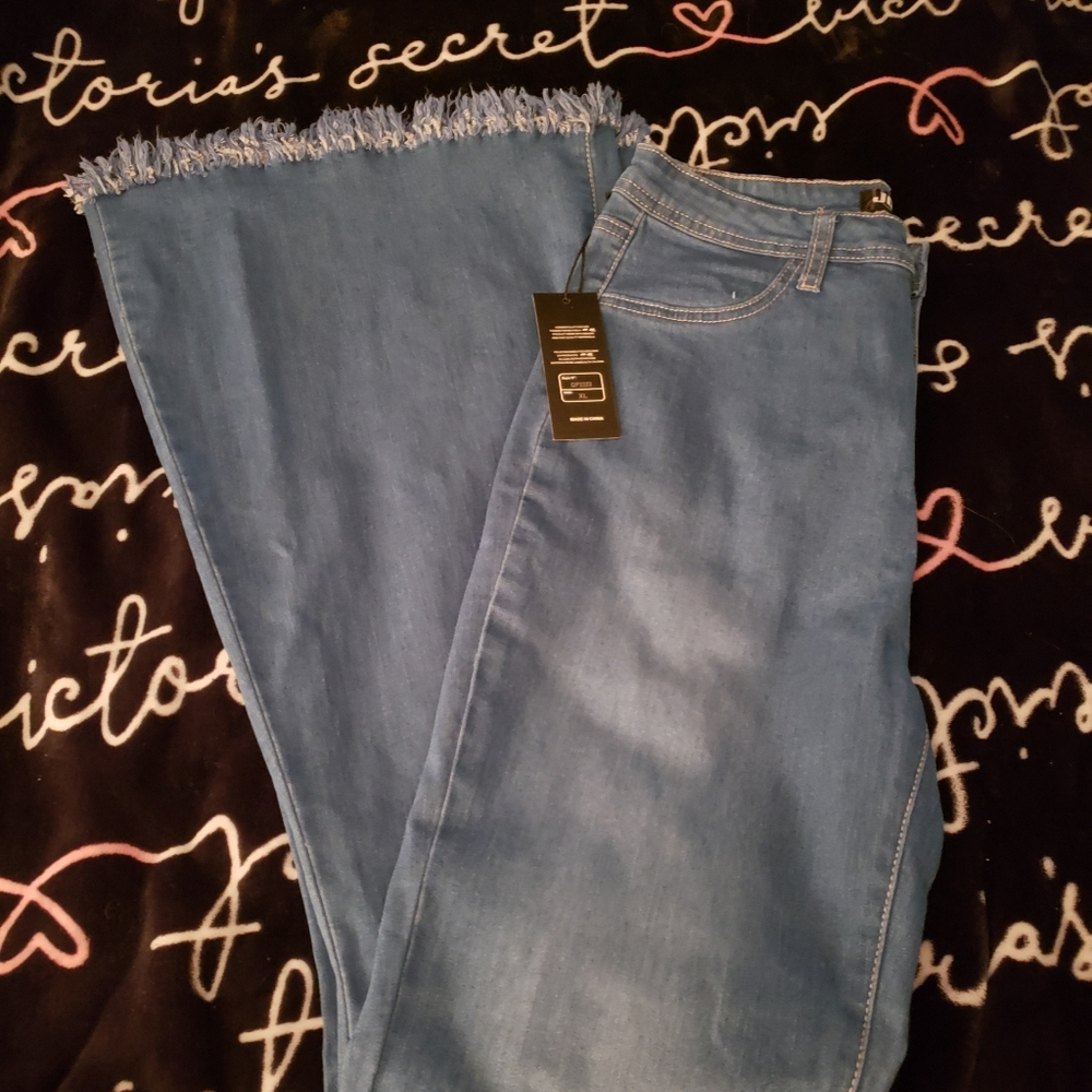 NWT Retro style distressed Bell bottoms size XL